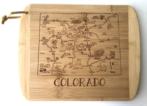 Tagliere e servizio in totale bambù Colorado con cinturino in pelle 8,5 x 11 - Foto 1 di 5