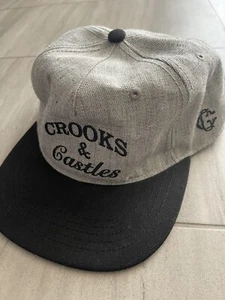 RARE DESIGN Grey Crooks & Castles Adjustable Snapback Hat Cap And Not New Era - Picture 1 of 4