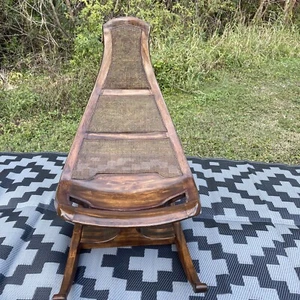 Mid Century Modern Cane and Exotic Wood Brazilian Rocking Chair - Picture 1 of 16