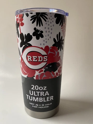 New Cincinnati Reds 20 oz Stainless Steel Ultra Tumbler Logo Brands Hot Cold Cover
