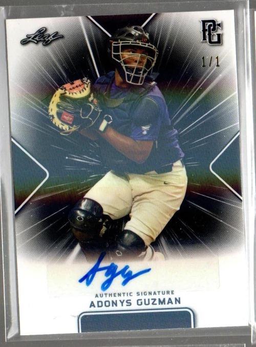 2021 Leaf Perfect Game Showcase Black Shimmer #BAAG1 Adonys Guzman Auto /1 - Image 1 of 1
