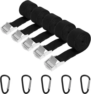 5 x Heavy Duty Ratchet Tie Down Straps Car Roof Rack Belts Quick Release +Buckle - Picture 1 of 7