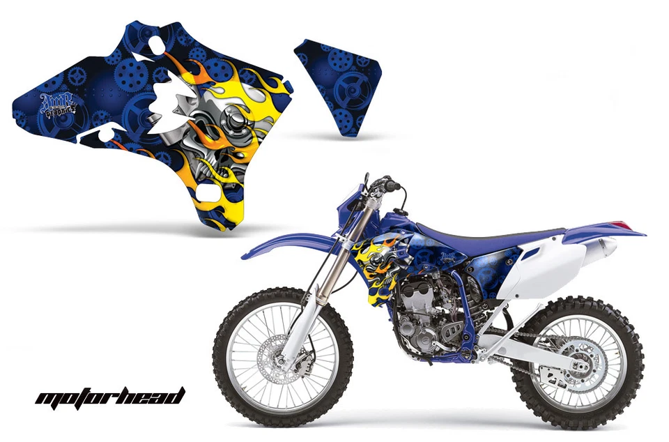Shroud Graphics Kit Decal Wrap For Yamaha YZ250F YZ450F 2003-2005 MOTORHEAD BLUE - Image 1 of 1