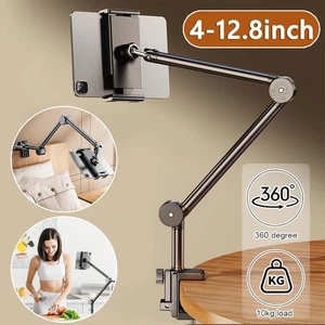 360° Verstellbar Halterung Tisch Bett Ständer Smartphone Handy 4-12.8" Halter - Afbeelding 1 van 12