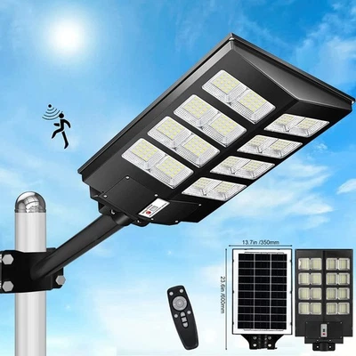 1000W Commercial LED Solar Street Light Motion Sensor Dusk-to-Dawn Road Lamp - Image 1 of 4