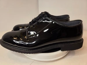Bates Herren 10.5E Weite Schwarz Hochglanz Militär Uniform Schnürschuhe E00942 - Bild 1 von 8
