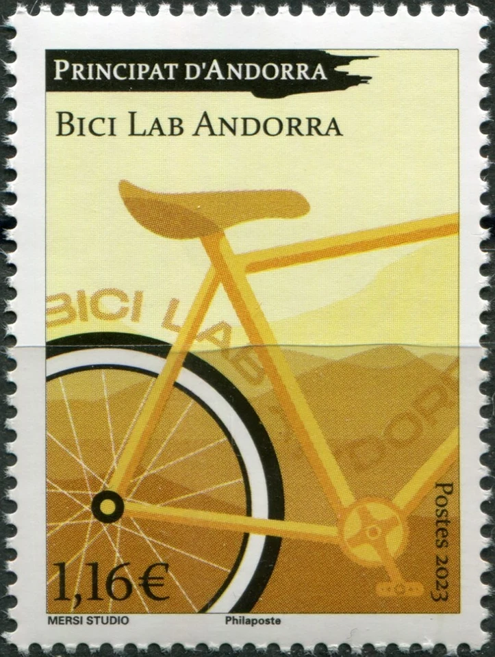 Andorra [Fr.] 2023. Bici Lab Andorra Bicycle Museum (MNH OG **) Stamp - Image 1 of 1