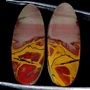 18,70 kt 100 % natürlicher Designer Noreena Jaspis Paar ovaler Cabochon 10 x 26 x 3 mm - Bild 1 von 4