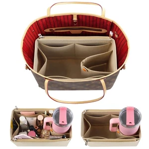 Tragetasche Handtasche Organizer Einsatz Beutel passend für Neverful MM GM, Beige Handtasche... - Bild 1 von 7