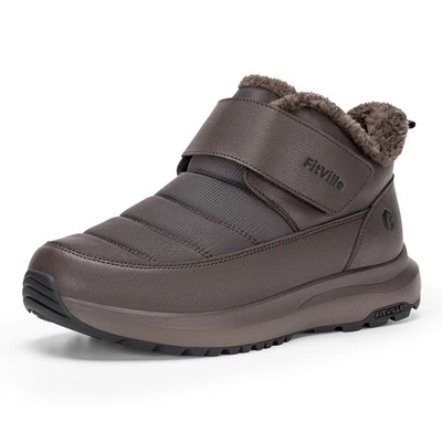 FitVille Hombres Botas de Nieve Forro de Piel Aislado Impermeable Invierno Zapatos Extra Anchos Foto 1 de 4