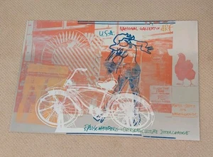 Bicycle, 1991 by Robert Rauschenberg 26.5 x 39" Silkscreen on Foil Poster - Picture 1 of 9