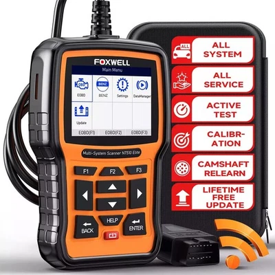 FOXWELL NT510 Elite Car Scanner OBD2 All Systems Diagnostic Tool Active Test USA - Image 1 of 4