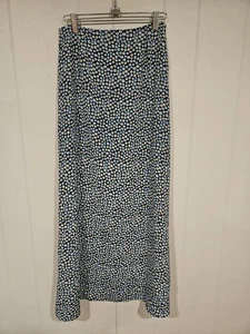 Tymingd Blue Flower Polka Dot Maxi Skirt Size Small Zip Back 26" Waist 39" Long - Picture 1 of 5