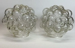 2 Rare 60s Helena Tynell Clear Glass Bubble Lamp Shades 6” Round 3” Fit VGC MCM - Picture 1 of 5