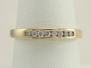 14K Gelbgold Diamant Hochzeit oder Jubiläum Band Größe 8,25 - Bild 1 von 11