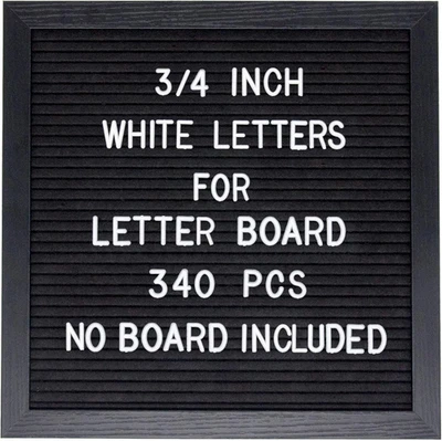 Pre-Cut 3/4 Inch White Letters for Felt Letter Board,340Pcs Plastic Letters Incl - Image 1 of 4