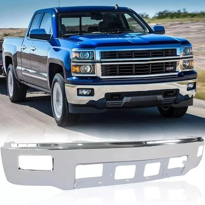 For 2014-2015 Chevy Silverado 1500 Front Bumper Face Bar Chrome W/ Fog Hole - Image 1 of 4