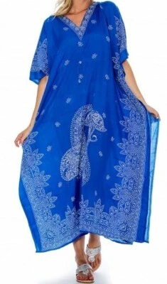 Women African Dashiki Caftan Maxi hippie Dress boho Kaftan embellished Free size - Image 1 of 2