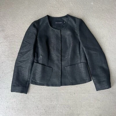 Tara Jarmon Women’s Black Cotton Blend Blazer Jacket Made in France 40/8 - Image 1 of 4
