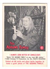 1964 VINTAGE ORIGINAL SCANLENS/DONRUSS THE ADDAMS FAMILY TRADING CARD #6 EX