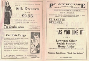 1936 Movie Herald "As You Like It" Enosburg Falls Vermont - Bild 1 von 2