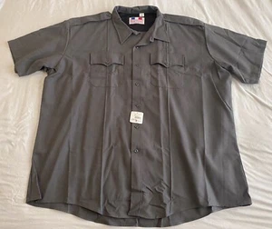 FLYING CROSS Mens Shirt Uniform Police 4XL Gray Short Sleeve WPL00446 Fechheimer - Picture 1 of 10