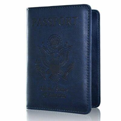 RFID Blocking Passport Leather Wallet Card Holder Case Securely Cover Travel • 7.19€