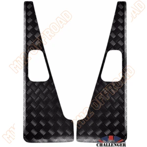 Heavy Duty Wing Top Protectors 3mm Chequer Plate Powdercoated Black Defender - Picture 1 of 7