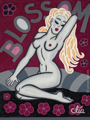 JACQUELINE DITT - Monroe'ish Blossom A4 DRUCK n.Gemälde nude Akt Marilyn Pin Up - Bild 1 von 3