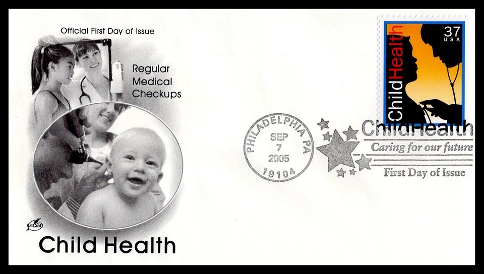 US FDC # 3938 37c Child Health,   ArtCraft   2005, 9J298 - Image 1 of 1