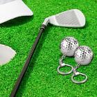 2 Pieces Golf Ball Keychain Metal Keyring for Wallet Luggage Tags Handbag