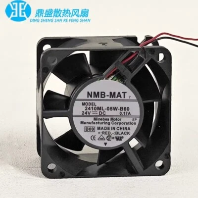 NMB 2410ML-05W-B60 6025 DC 24V 0.17A 6CM 2-Wire Axial Cooling Fan - Image 1 of 4