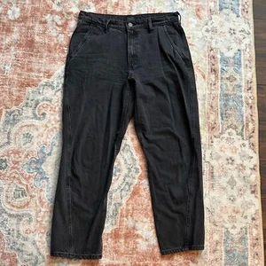 NWOT Banana Republic High-Rise Barrel Leg Jeans Womens 30/10 Black Denim - Picture 1 of 10