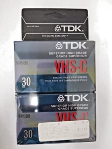 VHS-C Blank Tapes 2-Pack Extra High Grade TDK For Camcorders (NEW, SEALED) - Picture 1 of 1
