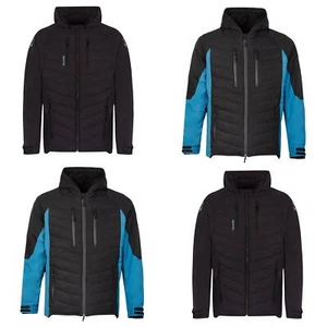 Spada Tino CE Waterproof Motorcycle Jacket Quilted Laminated Moped Hoodie Black - Picture 1 of 13