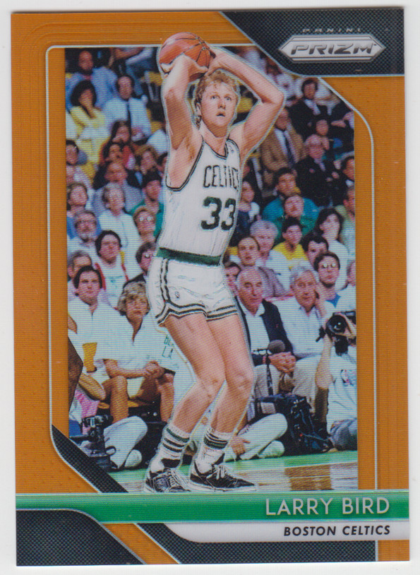 2018-19 Panini Prizm Boston Celtics Larry Bird #85 Orange Prizm 36/49