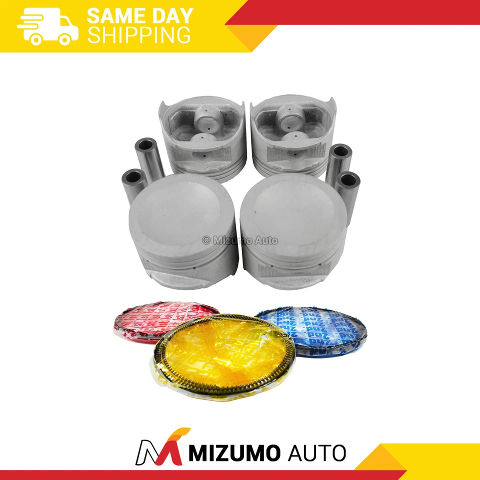 Pistons w/ Rings fit Fits 89-94 Mazda 2.6L L4 SOHC 12v - Image 1 of 3