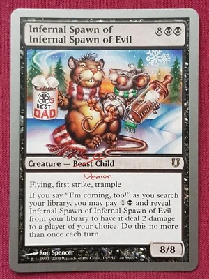 Magic The Gathering UNHINGED INFERNAL SPAWN OF INFERNAL SPAWN OF EVIL card MTG - Image 1 of 2