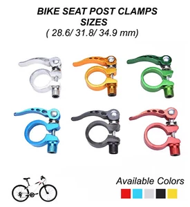 UK Bike Bicycle BMX MTB Quick Release Seat Post Anodised Alloy Clamp 28mm-34mm - Picture 1 of 34