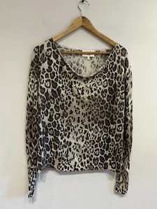 Damsel In A Dress Animal Print Womens Long Sleeve Top UK 12 Wool Cashmere Mix - Picture 1 of 4