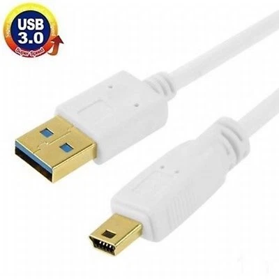 1m USB 3.0 Mini 10pol. Kabel weiß vergoldete Stecker #a397 - Bild 1 von 2