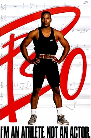 Bo Jackson I'M AN ATHLETE NOT AN ACTOR Vintage Original 24x36 NIKE POSTER (1991) Cover