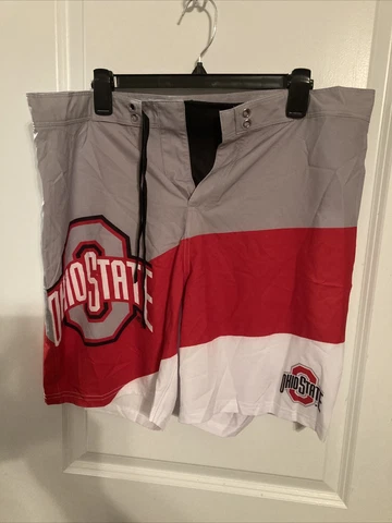 Ohio State Board Shorts Adult XLGray Red Buckeyes Swim  Beach Outdoor Mens Cover