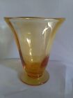 Vintage Whitefriars Amber gold trumpet  vase 1940 s 50 s. 9363