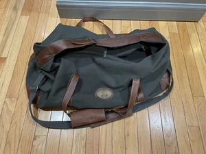 vintage Africa Inscribed Luxury Safari duffle bag sportsman LEATHER brown CANVAS - Picture 1 of 10