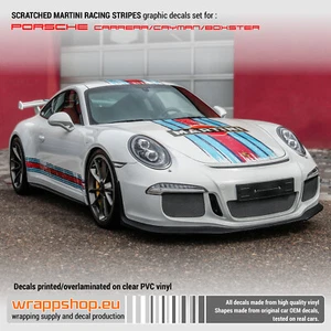 Scratched Martini Racing Stripes for Porsche Carrera / Cayman / Boxster - Bild 1 von 28