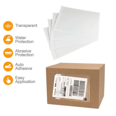 4.5X5.5 Clear Packing List Envelopes Invoice Enclosed Slip Pouch Self Adhesive - Image 1 of 4