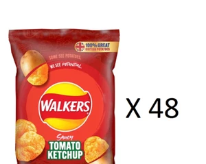 Walkers Tomato Ketchup Crisps 25g PACK OF 48 - Picture 1 of 1