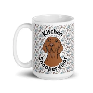 Vizsla Dog Kitchen Snoopervisor Mug 15 oz Funny Pet Portrait Cup Gift - Picture 1 of 22