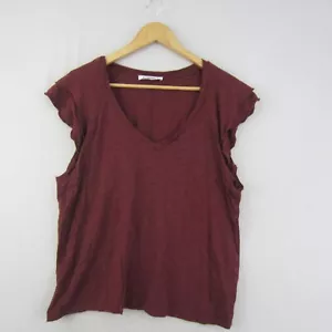 Just Jeans Top Womens Extra Large 16 Brown Tee Shirt T-Shirt Stretch Casual - Picture 1 of 14